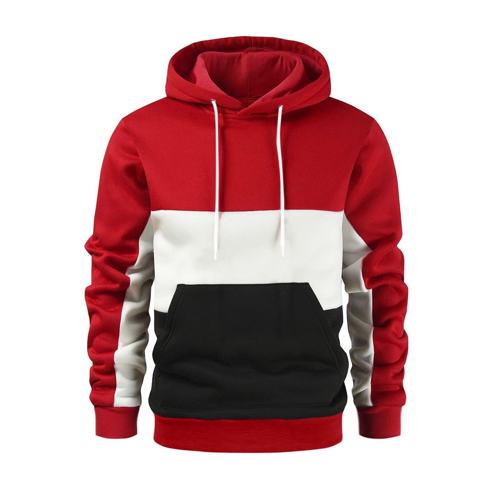 Autumn and Winter Men's Fashion Color Block Sweatshirt